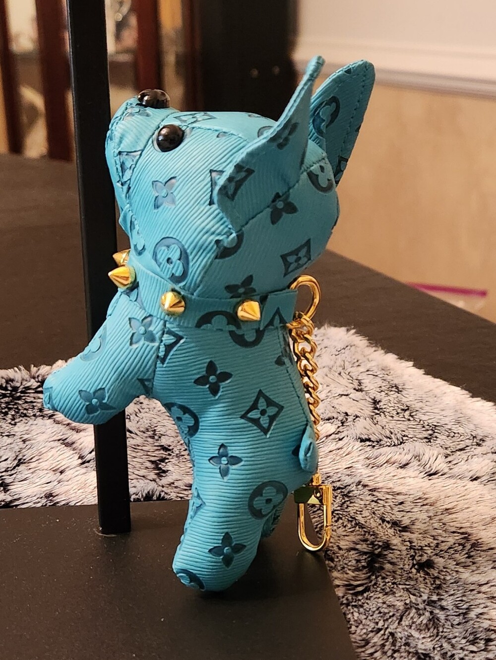 French Bulldog Bag Charm With Monogram Detail. Inspired By Designer Motifs. NWOT - Picture 5 of 5